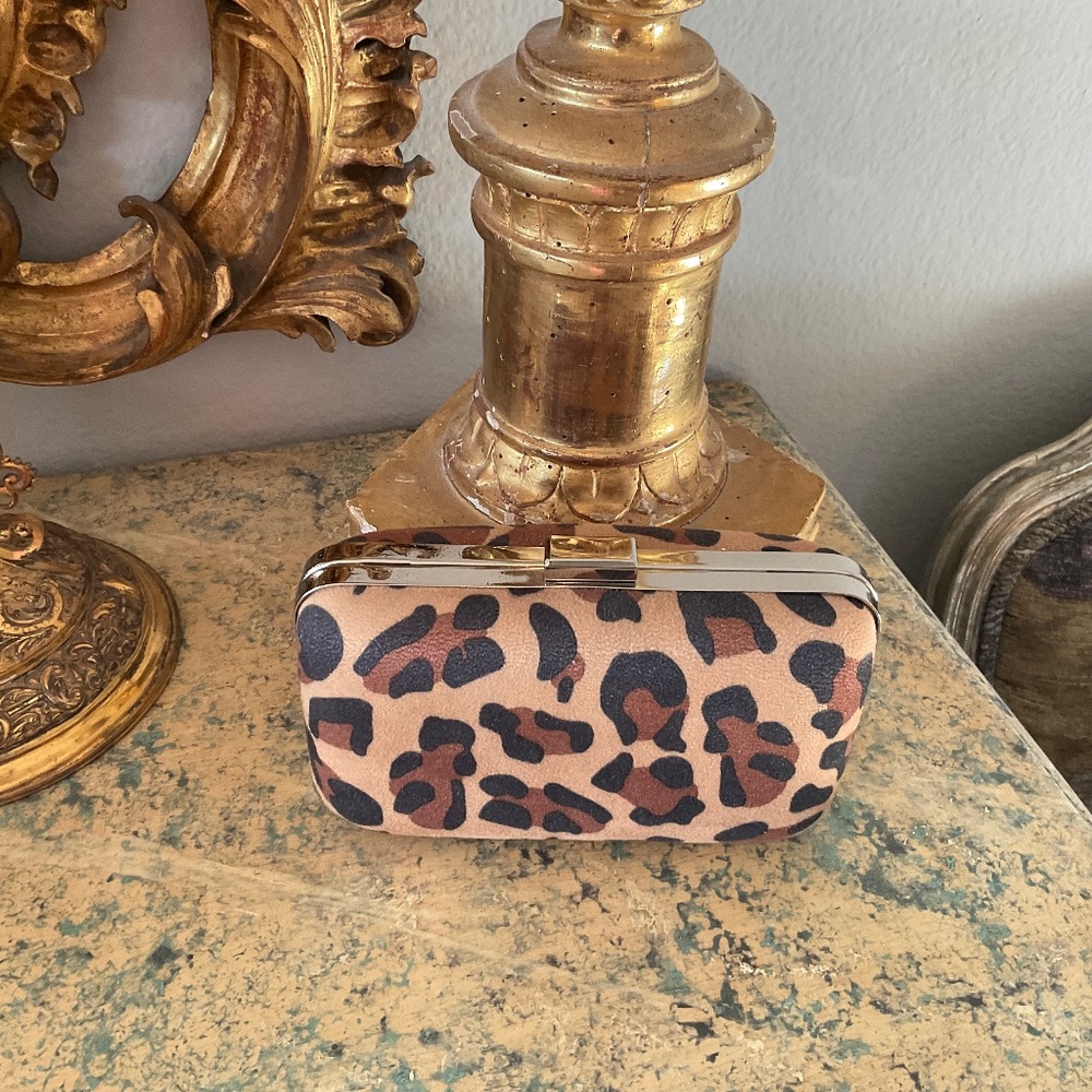 Small clutch handbag leopard print Nine West